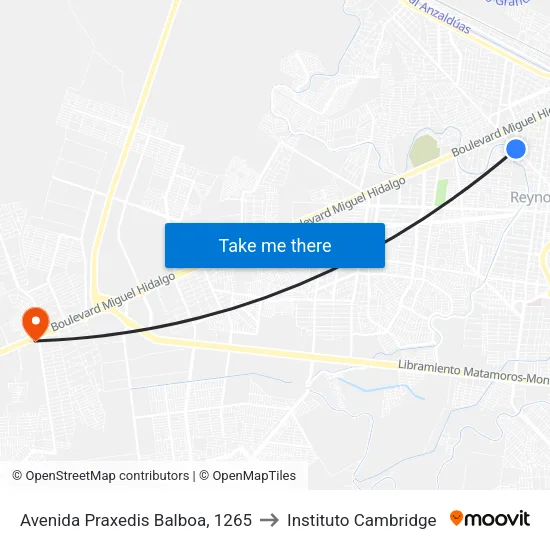 Avenida Praxedis Balboa, 1265 to Instituto Cambridge map