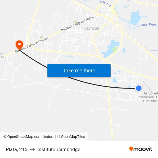 Plata, 215 to Instituto Cambridge map