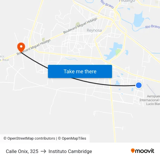 Calle Onix, 325 to Instituto Cambridge map
