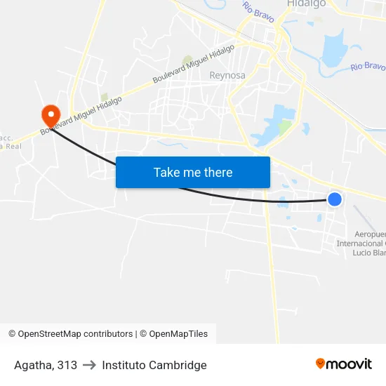 Agatha, 313 to Instituto Cambridge map