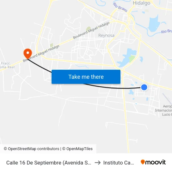 Calle 16 De Septiembre (Avenida San Ángel), 699 to Instituto Cambridge map