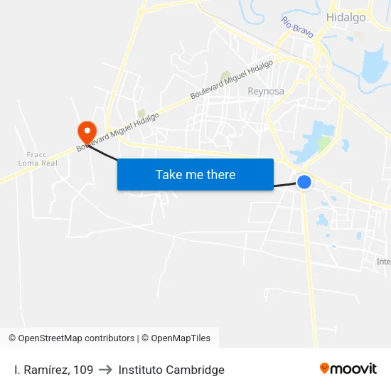 I. Ramírez, 109 to Instituto Cambridge map