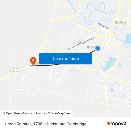 Heron Ramírez, 1708 to Instituto Cambridge map