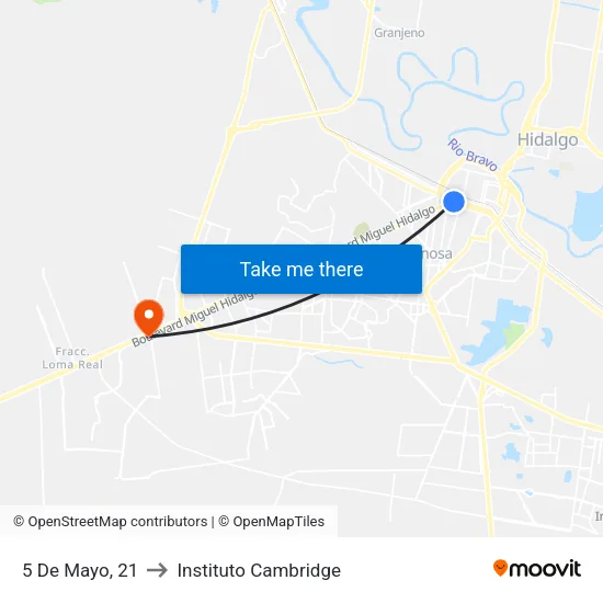 5 De Mayo, 21 to Instituto Cambridge map