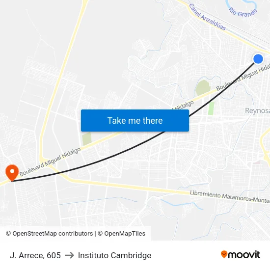 J. Arrece, 605 to Instituto Cambridge map