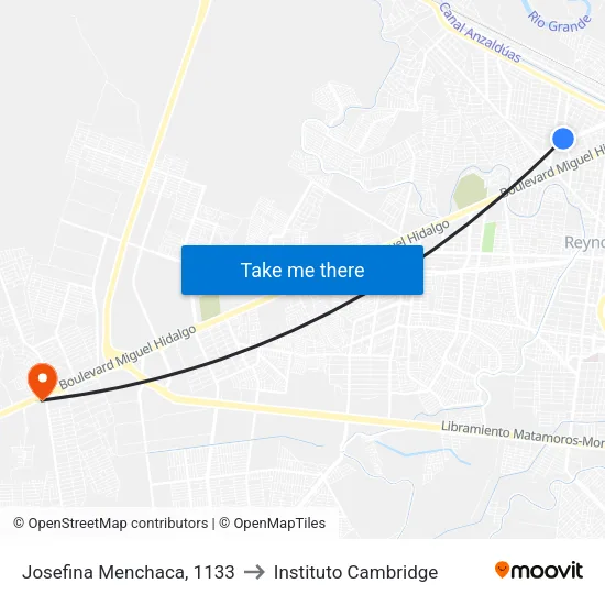 Josefina Menchaca, 1133 to Instituto Cambridge map