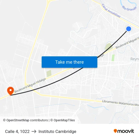 Calle 4, 1022 to Instituto Cambridge map