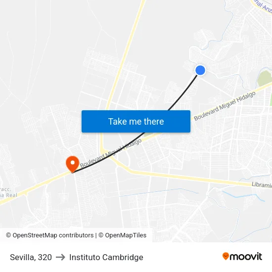 Sevilla, 320 to Instituto Cambridge map