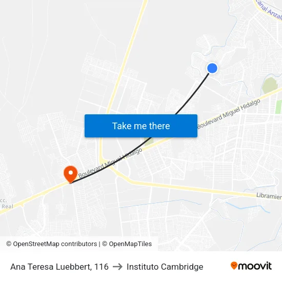 Ana Teresa Luebbert, 116 to Instituto Cambridge map