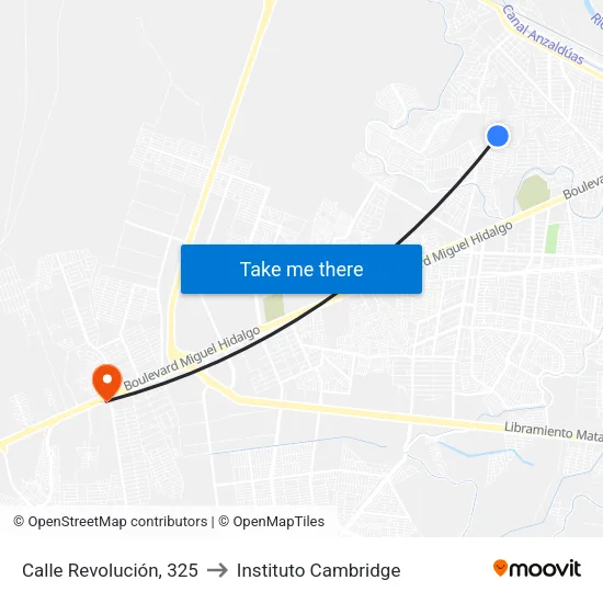 Calle Revolución, 325 to Instituto Cambridge map