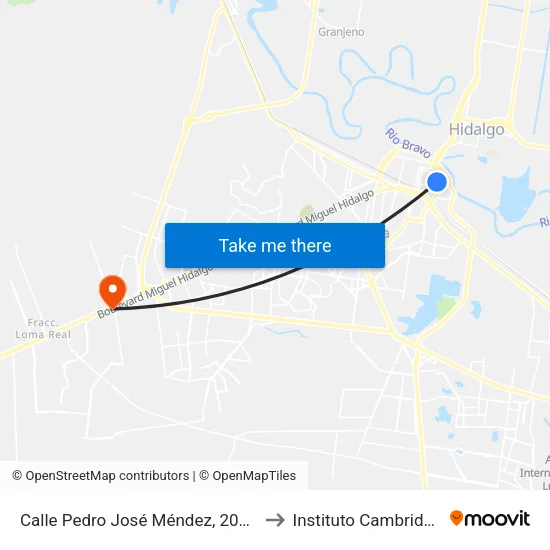 Calle Pedro José Méndez, 2071 to Instituto Cambridge map