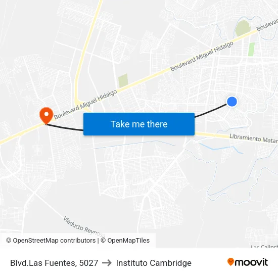Blvd.Las Fuentes, 5027 to Instituto Cambridge map