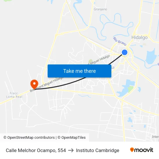 Calle Melchor Ocampo, 554 to Instituto Cambridge map