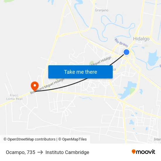 Ocampo, 735 to Instituto Cambridge map