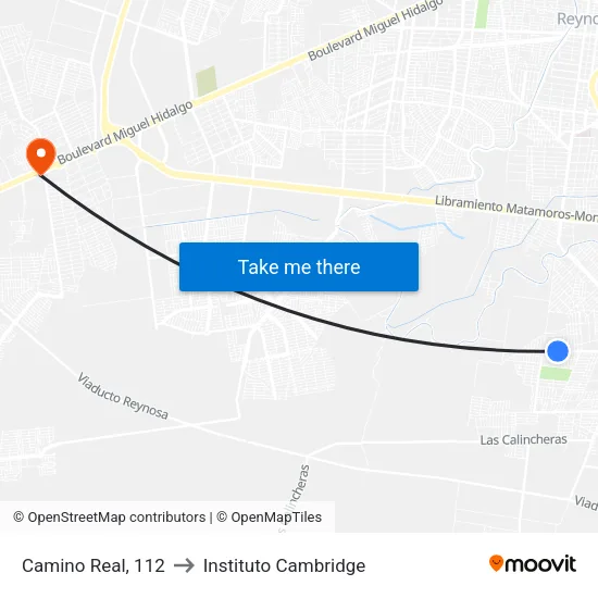 Camino Real, 112 to Instituto Cambridge map