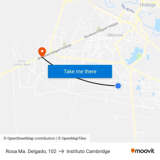 Rosa Ma. Delgado, 102 to Instituto Cambridge map