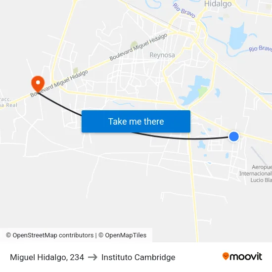 Miguel Hidalgo, 234 to Instituto Cambridge map
