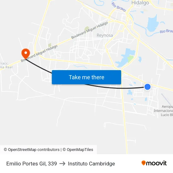 Emilio Portes Gil, 339 to Instituto Cambridge map