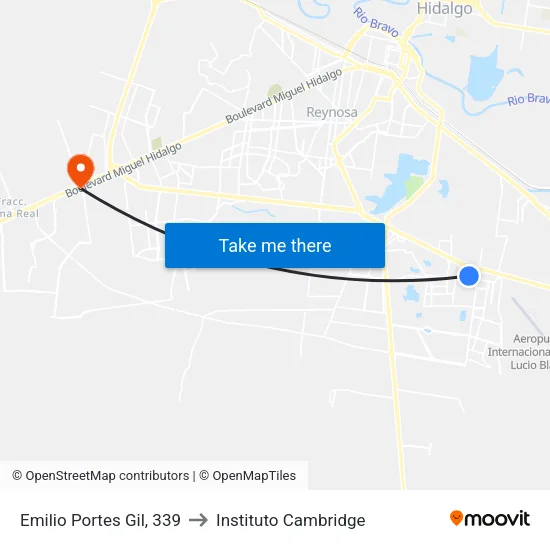 Emilio Portes Gil, 339 to Instituto Cambridge map