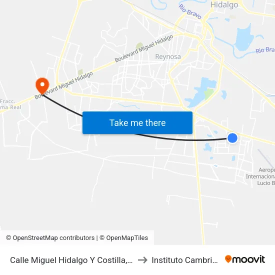 Calle Miguel Hidalgo Y Costilla, 647 to Instituto Cambridge map