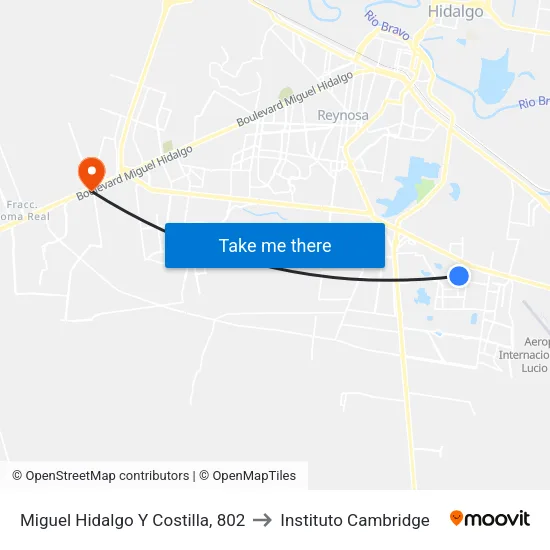 Miguel Hidalgo Y Costilla, 802 to Instituto Cambridge map