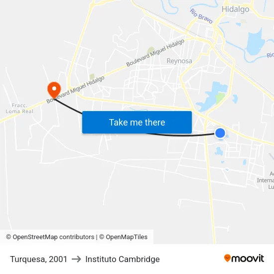 Turquesa, 2001 to Instituto Cambridge map