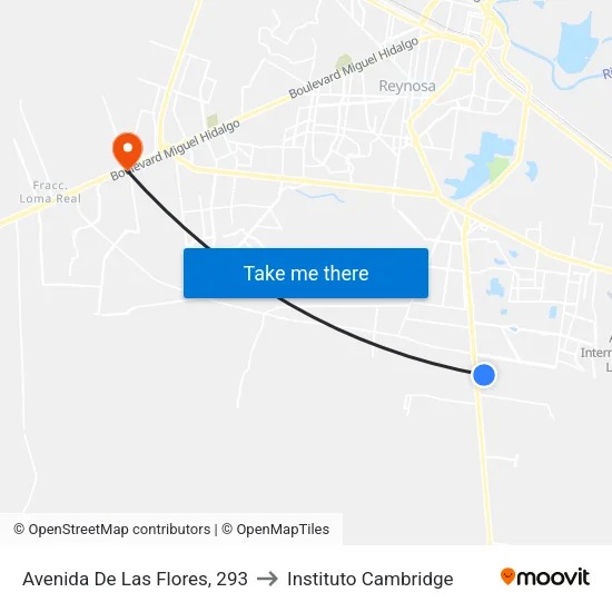 Avenida De Las Flores, 293 to Instituto Cambridge map
