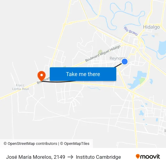 José María Morelos, 2149 to Instituto Cambridge map