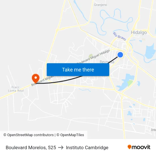 Boulevard Morelos, 525 to Instituto Cambridge map