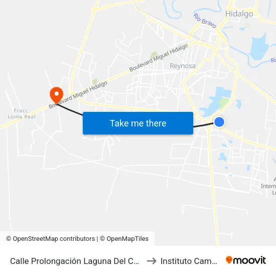 Calle Prolongación Laguna Del Chairel, 127 to Instituto Cambridge map