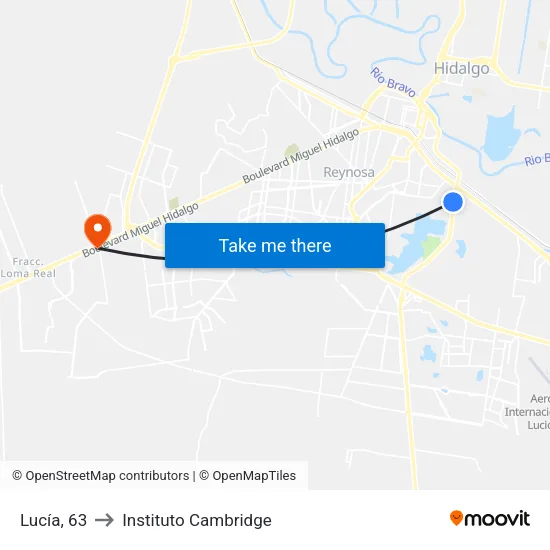 Lucía, 63 to Instituto Cambridge map
