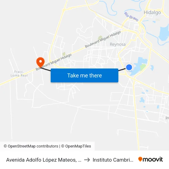 Avenida Adolfo López Mateos, 708 to Instituto Cambridge map