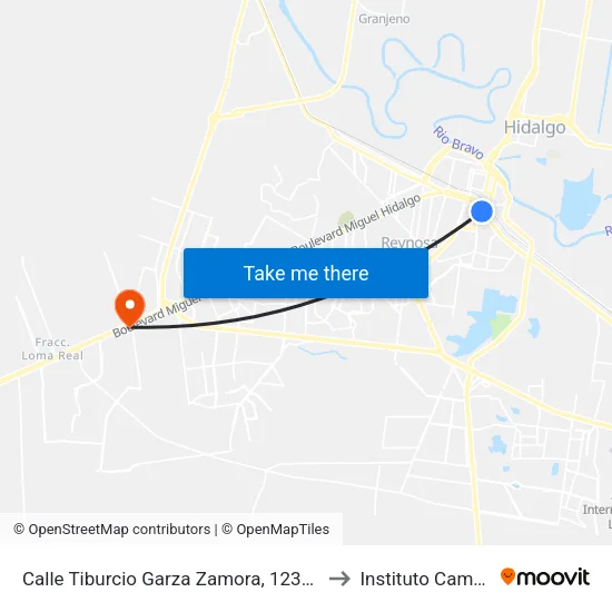 Calle Tiburcio Garza Zamora, 1235-S Euzcadi to Instituto Cambridge map