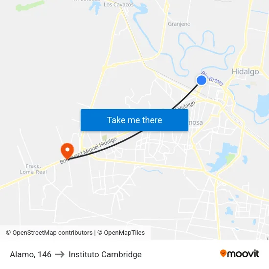 Alamo, 146 to Instituto Cambridge map