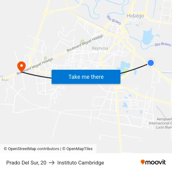 Prado Del Sur, 20 to Instituto Cambridge map