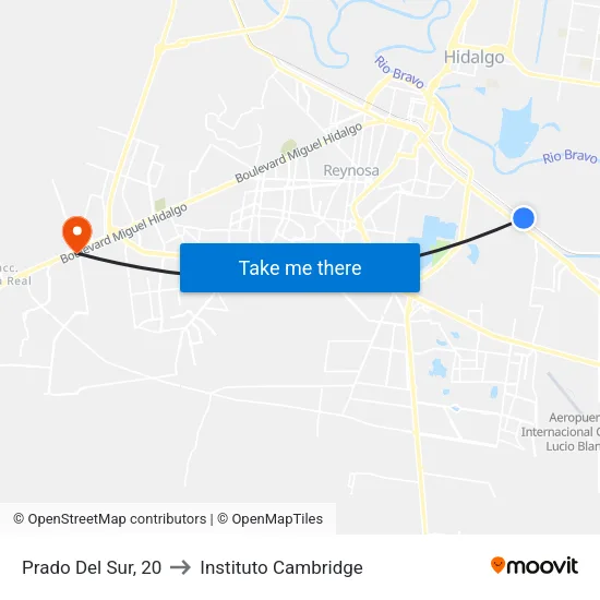 Prado Del Sur, 20 to Instituto Cambridge map