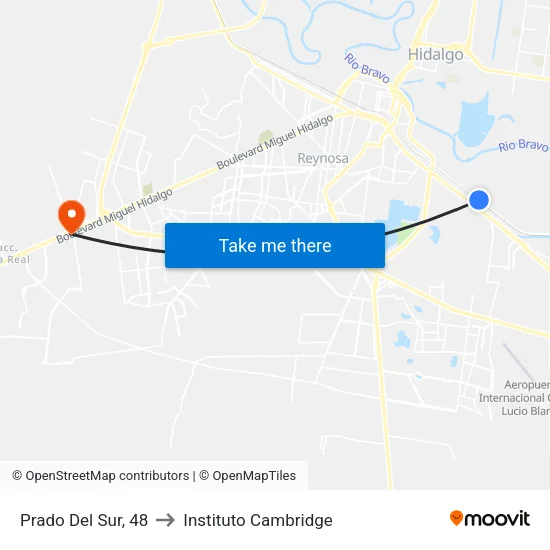 Prado Del Sur, 48 to Instituto Cambridge map