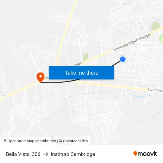 Bella Vista, 306 to Instituto Cambridge map