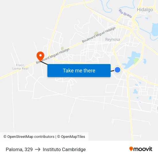 Paloma, 329 to Instituto Cambridge map