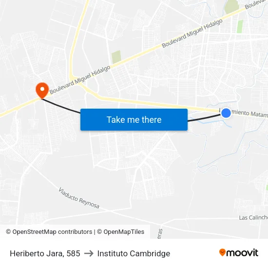 Heriberto Jara, 585 to Instituto Cambridge map