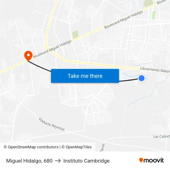 Miguel Hidalgo, 680 to Instituto Cambridge map
