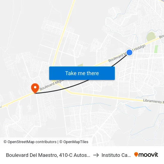 Boulevard Del Maestro, 410-C Autos Fronterizos Trevi?O to Instituto Cambridge map