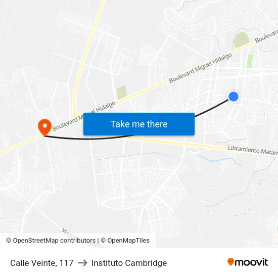 Calle Veinte, 117 to Instituto Cambridge map