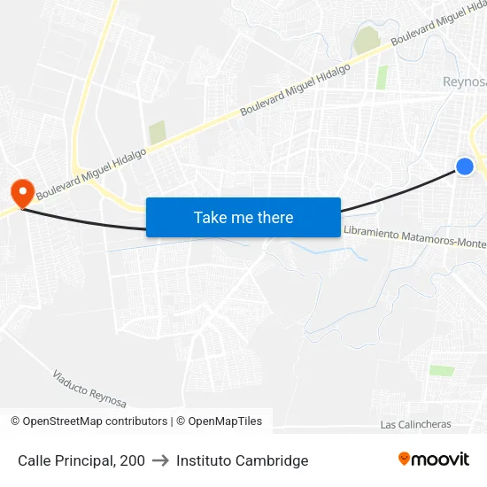 Calle Principal, 200 to Instituto Cambridge map
