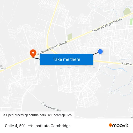 Calle 4, 501 to Instituto Cambridge map