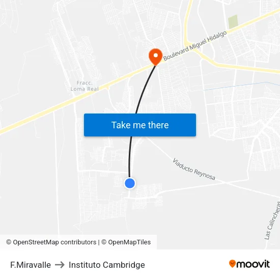 F.Miravalle to Instituto Cambridge map