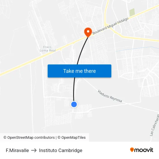 F.Miravalle to Instituto Cambridge map