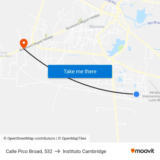 Calle Pico Broad, 532 to Instituto Cambridge map