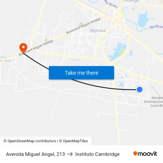 Avenida Miguel Angel, 213 to Instituto Cambridge map