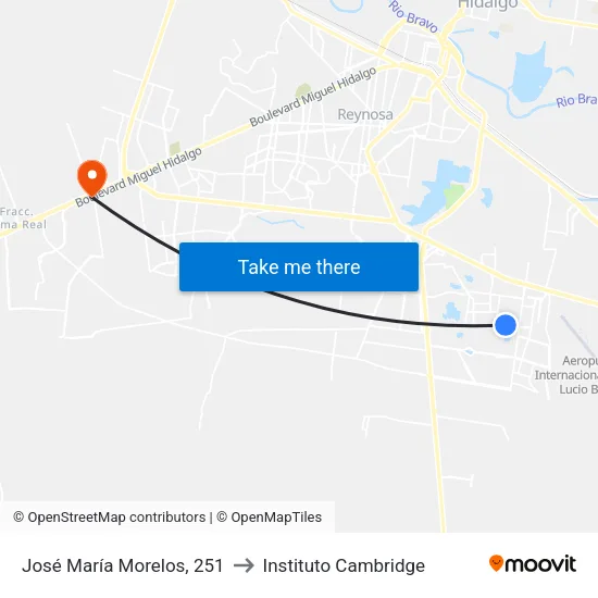 José María Morelos, 251 to Instituto Cambridge map